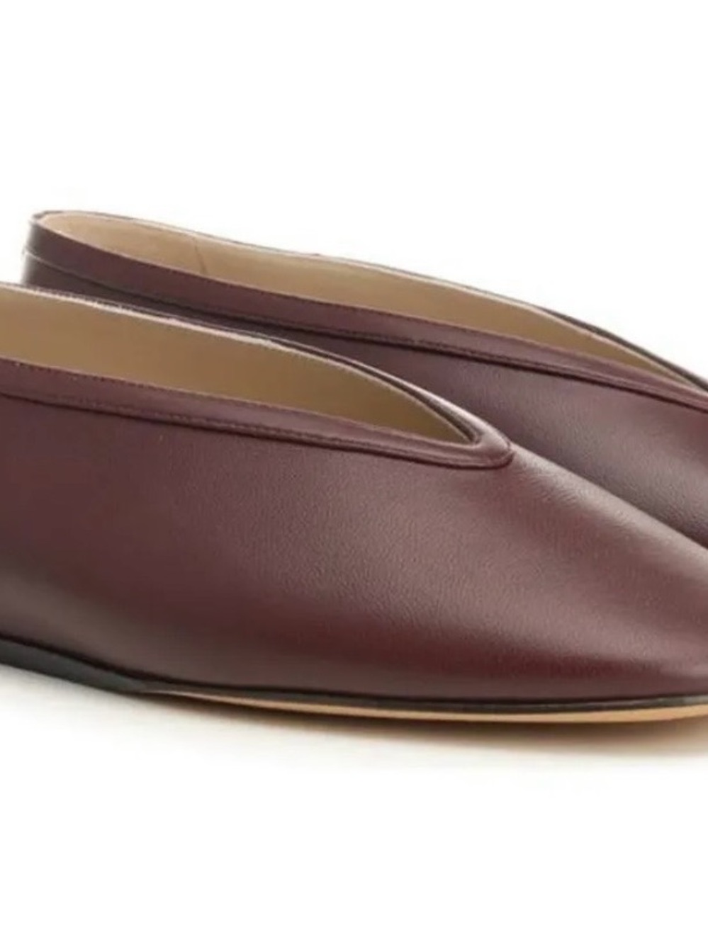 Women's Leather Ballet Flats in Burgundy